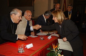 Comitato d'Onore: Presidente Sen. Oscar Luigi Scàlfaro e Card. Achille Silvestrini - Consegna Diplomi SIMOH